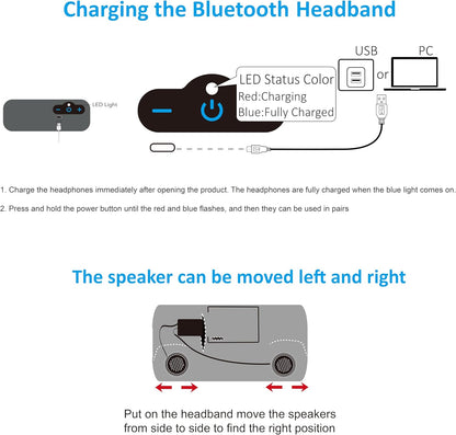 Sleep Headphones Bluetooth Headband for Side Sleeper 2-Pack, 17H Playtime, Wireless Headband Headphones with HD Stereo Speakers for Workout,Running,Yoga, Ideal Gifts for Men, Women, Teens