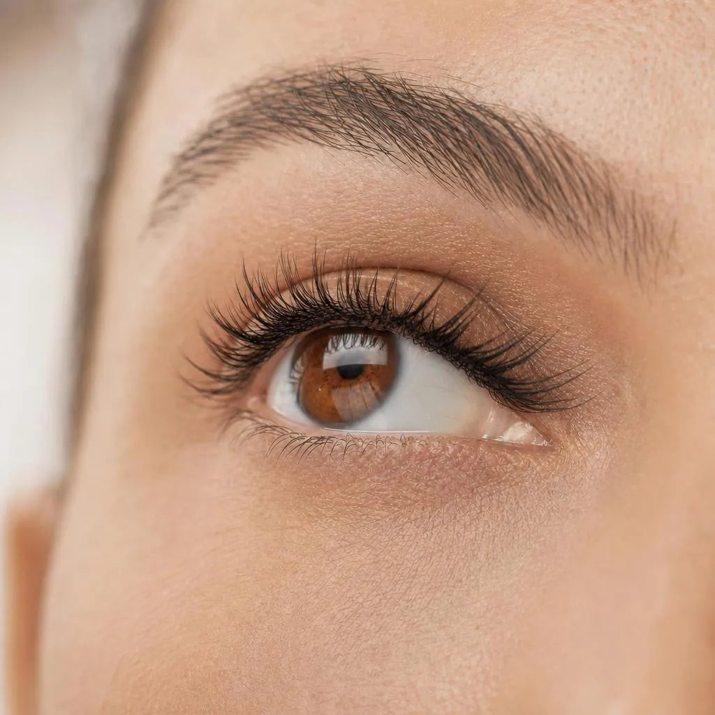 Illustration of the same eye wearing wispy lash clusters